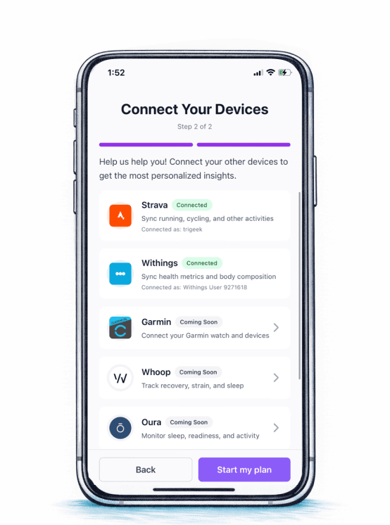 Connect devices screen